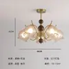 Luminária de sala de estar vintage estilo francês, Luminária de sala de jantar de vidro retro com flor de lírio-do-vale do Sul Asiático Americano, Lustre romântico para quarto principal
