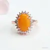 Anillo de Ámbar Natural Juan Yu Miel Completa Cera Completa Anillo de Dedo de Cera de Miel Banda del Anillo Mujeres Fábrica Venta al por Mayor Dropshipping S4022802