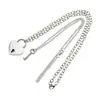 Cadena de hip hop callejera de moda collar con colgante de corazón de melocotón y llave cadena para la clavícula collar de metal de celebridad de internet