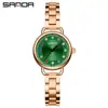 Relógio Feminino Sanda Tiktok Popular com Incrustação de Diamante, Relógio de Quartzo de Luxo de Nicho, À Prova d'Água, Relógio para Dropshipping