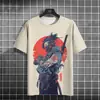 Camiseta para Hombre Japonesa Camiseta con Patrón Mecánico Manga Corta Camiseta Estampada Ropa para Hombre de Exterior Top