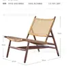 Silla Sofá de Cuerda de Teca para Exteriores Nórdico Terraza de Villa en el Patio Casa de Huéspedes Rústica Ocio Muebles de Madera Maciza Diseñador