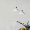 Lámpara colgante pequeña blanca de estilo industrial, creativa y única, adecuada para cafeterías, pastelerías, restaurantes y barras de bar, pantalla colgante de una cabeza tipo tapa de olla