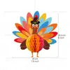 Decoración colgante de bola de panal de abeja de Amazon Turquía Fiesta de Acción de Gracias Tema de Otoño Centro de mesa Decoración de ambiente
