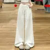 Pantalones de maternidad de pierna ancha sin soporte para el vientre, nuevo estilo verano 2026, pantalones cropped para mujeres petite, pantalones largos casuales sueltos y fluidos