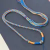 Colar de Cinco Vias Estilo Xizang Fio de Algodão Tecido à Mão Colar com Pingente Tecido de Oito Fios Cordão
