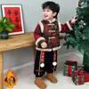 Conjunto de Roupa de Ano Novo com Forro de Fleece para Meninos 2026 Novo Modelo Roupa de Ano Novo Infantil Conjunto de Duas Peças Espessado Novo Estilo Chinês