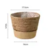 Vaso de Planta Tecido de Algas Marinhas Europeias Vime Cesta de Flores Decorativa para Plantas Verdes Varanda Impermeável Cesta de Armazenamento para Plantas em Vasos