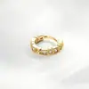 Brincos de Argola Hensen Jewelry Cor Dourado Café Claro Versáteis Estilo Vintage Outono e Inverno Micro-Incustados com Zircônia de Luxo Leve