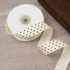 Fita de Poliéster com Bolinhas Pretas de 2,5cm Caixa para Bolo Embalagem de Flores Acessórios de Cabelo DIY Feitos à Mão Material de Laço Acessórios