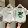 Camiseta de Manga Corta de Algodón Puro para Niños Verano Nuevo Estilo Infantil Dibujos Animados Atractivo Media Manga Versátil Cuello Redondo