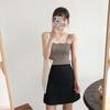 Roupa de Verão Feminina Pequena Alça Estilo Retrô Hong Kong Blazer Manga Top Coreano Simples Base Interna Tricô Costas
