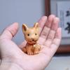 Escultura em Madeira de Cipreste Desenho Animado Corgi Cachorro Peça de Mão Fofo Animais de Estimação Ornamentos Criativos Brinquedos Culturais Presentes Artesanato Animais de Chá