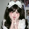 Faixa de cabelo multicamadas com laço grande estilo ballet Lolita feito à mão, acessório de cabelo Lolita, ornamento de cabelo ultra-fada versátil de nicho