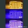 5730 Atenuación Tricolor Flexible para Interiores y Exteriores Impermeable de Alto Voltaje Ultra Brillante Doble Fila Colorida Todo Cobre Control Remoto Tira de Luces Led