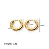 Estilo Ins europeo y americano acero de titanio macizo hebilla redonda para oreja color mixto oro y plata pendientes de acero inoxidable de alta calidad pendientes venta al por mayor