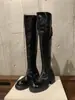 Estilo Celebridade~Botas de Couro Lavado com Salto Grosso Femininas 2026 Outono/Inverno Novo Estilo Botas Longas de Cavaleiro Altas até o Joelho