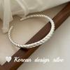 Pulsera Torcida de Plata de Ley S925 de Alta Gama de Industria Pesada Dongdaemun de Estilo Coreano para Mujer, Pulsera Apilable