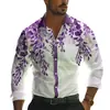 2026 Nova Camisa de Manga Longa Transfronteiriça Amazon Estampada Casual Moda Europeia e Americana para Homens