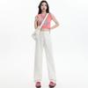 Branco Lyocell Ice Silk Jeans Feminino Primavera e Verão Reta Cintura Alta Pequena Versão Estreita Gelo Seda Calça Perna Larga Fina