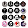 Estilo Gótico Oscuro Europeo Insignia Redonda de Aleación Calavera Gato Negro Halloween Dibujos Animados Estilos Mixtos Accesorios de Broche