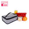 Bolsa para lonchera con doble cremallera, bolsa para lonchera aislada con papel de aluminio engrosado, bolsa para lonchera portátil para cantina estudiantil, LOGOTIPO imprimible de fábrica