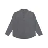 Camisa de Manga Larga para Hombre 2026 Otoño Nueva Raya Solapa Casual Moda Japonesa Retro Insignia Bordada Chaqueta