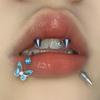Borboleta cravejada de diamantes bola de lama flash tricolor anel labial clipe de osso da orelha anel C anel ferradura joia de piercing fofo nicho ins