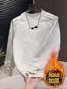 Camiseta de manga larga para hombre, nuevo estilo de otoño, efecto tie-dye desgastado, cuello redondo, sin botones, mangas raglán, corte holgado, top versátil casual de moda
