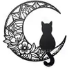 Cruz-border Hot-selling Iron Moon Black Cat Silhouette Simples Atmosférico Wall Hanging Crafts Pingente Decorativo
