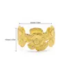 Pulseira de Ouro de Aba Larga Europeia e Americana Joias com Sensação Retro de Alto Padrão Flor Vazada Zircônia Pulseira Galvanizada Joias Manuais Atacado