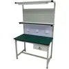Mesa de trabajo antiestática tablero para colgar herramientas ensamblaje mesa de inspección de mantenimiento tablero perforado consola de mesa de doble capa con luces