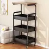 Carrito Pequeño Móvil Mesa Pequeña de Dormitorio Mesa Auxiliar Fabricante Venta al por Mayor Sala de Estar Estante de Almacenamiento para Snacks Estante de Almacenamiento Multicapa