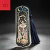 Nuevo producto transfronterizo marcapáginas acrílico transparente plano de Navidad con borla, regalo literario romántico, envío directo de fábrica