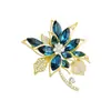 Broche de Flor de Hibisco de Cristal de Luxo Leve Lâmpada de Aroma de Flor de Orquídea Hibisco Dourada Corsage Exquisito de Alta Qualidade Moda para Roupas