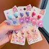 Pinzas para Orejas de Dibujos Animados para Niñas 2025 Nuevos Lindos y Dulces Pendientes sin Perforación Joyería para Niñas Súper Lindos