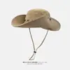 Chapéu de Cowboy Ocidental Retrô Americano Chapéu de Inverno ao Ar Livre para Montanhismo Chapéu de Sol para Viagem Ocidental em Sichuan Chapéu de Pescador com Proteção Solar Masculino