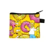 Cartera de monedas de dibujos animados Los Simpsons, bolsa de monedas con cremallera de poliéster, bolsa pequeña para guardar auriculares y llaves de estudiante al por mayor