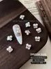 Decoraciones para Uñas White Small Flower Zircon Stacked Rhinestone, Perla 3D Cuadrada de Lujo Ligero Sin Base, Pedrería al por Mayor