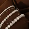 HEIY BAI Pulseira de Pérolas Artificiais Retrô Francês Pulseira Totalmente de Contas Pulseira de Temperamento Elegante Cordão Simples Feminina