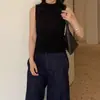 En stock: Camiseta sin mangas de cuello redondo, hecha de tela de alta elasticidad y amigable con la piel, corte ajustado y elegante, se puede usar sola o como capa interior para el trabajo y el uso casual.
