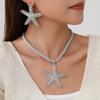 Collar y pendientes con colgante de estrella de mar, estilo europeo y americano, con personalidad transfronteriza, ideal para fiestas, vacaciones, playa y joyería.