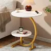 Mesa de Café Pequeña de Lujo Ligero Estilo Nórdico Mesa de Café para Sala de Estar en Casa Mesa Auxiliar Minimalista Moderna Mesa de Noche Móvil para Dormitorio