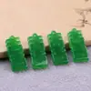 Pingente Dragão de Ferro Jadeíta Verde Dupla Felicidade Jade Verde Único/Duplo Felicidade Brincos DIY Atacado Brocado Song Base DIY