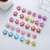 Pinzas para Orejas de Dibujos Animados para Niños, Flores de Acrílico, Aretes de Resina para Niñas Sin Perforaciones, Pendientes Lindos Estilo Coreano, Venta Directa de Fábrica