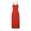 Falda Básica de Verano para Mujer Multicolor de Longitud Media Bodycon Estilo Americano Ins Hot Girl Sexy Ajustada Lateral con Abertura Vestido tipo Slip sin Mangas