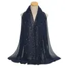 Nuevo Pañuelo para la Cabeza de Gasa Perla Porcelana Bufanda Larga de Diamantes para Mujer Chal Bufanda de Moda Casual YS021