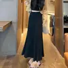 Tela de Cachemira Estilo Francés Otoño e Invierno Nuevo Casual Adelgazante Cubre Carne Colgante Color Sólido Elegante Estilo Chica Caliente Falda