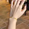 Pulsera delgada de bambú cepillado con incrustaciones de diamantes, estilo tienda de joyería de lujo chapada en oro vietnamita, nueva joyería exquisita de estilo chino para mujer