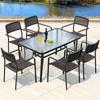 Mesas y Sillas de Exterior, Sillas de Comedor de Ocio para Patio, Cafetería Tienda de Té con Leche Impermeable Protección Solar Exterior Jardín Balcón Sillas de Ratán